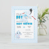 invitation au baby shower, c'est un garçon (Debout devant)