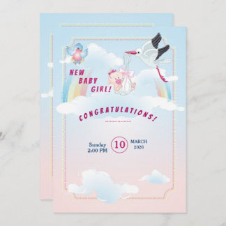 invitation au baby shower, c'est une fille