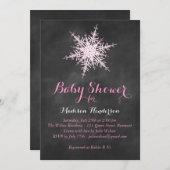 Invitation au Baby shower Chalkboard Snowflake - r (Devant / Derrière)