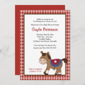 Invitation au Baby shower Cheval Occidental (Devant / Derrière)