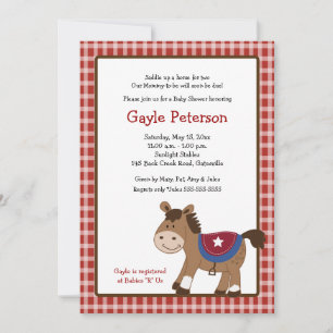 Invitation au Baby shower Cheval Occidental