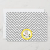 Invitation au Baby shower Chevron Grey Jaune 160 (Dos)