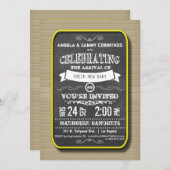 Invitation au Baby shower citron-non (Devant / Derrière)