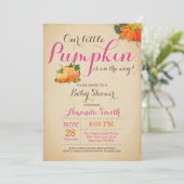Invitation au Baby shower Citrouille d'automne (Debout devant)