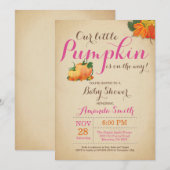 Invitation au Baby shower Citrouille d'automne (Devant / Derrière)
