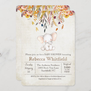Invitation au Baby shower Citrouille d'automne de 