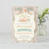 Invitation au Baby shower Citrouille neutre pour l (Debout devant)