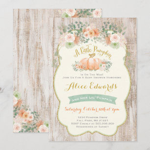 Invitation au Baby shower Citrouille neutre pour l