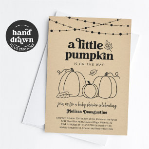 Invitation au Baby shower Citrouille neutre pour l