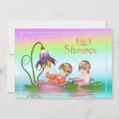 Invitation au Baby shower coloré Rainbow Lily (Devant)
