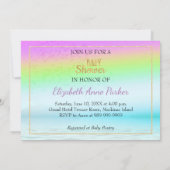Invitation au Baby shower coloré Rainbow Lily (Dos)