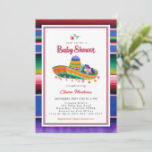Invitation au Baby shower coloré Sombrero Fiesta (Debout devant)
