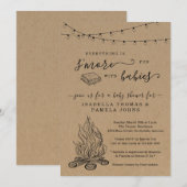 Invitation au Baby shower commun S'mores (Devant / Derrière)