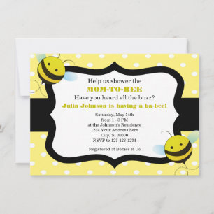 Invitation au Baby shower d'abeilles