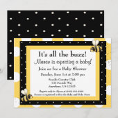 Invitation au Baby shower d'abeilles (Devant / Derrière)