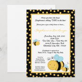 Invitation au Baby shower d'abeilles à miel de 5x7 (Devant / Derrière)