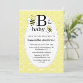 Invitation au Baby shower d'abeilles mignonne - Ne (Debout devant)