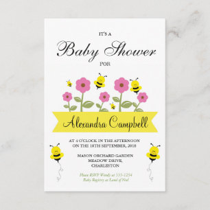 Invitation au Baby shower d'abeilles mignons