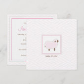 Invitation au Baby shower d'agneau (Devant / Derrière)