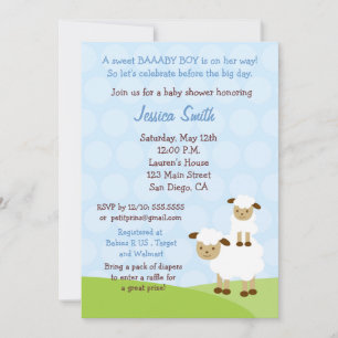 Invitation au Baby shower d'agneau
