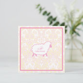 Invitation au Baby shower d'agneau| Rose (Debout devant)