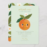 Invitation au Baby shower d'agrumes de Little Cuti<br><div class="desc">Little Cutie est sur le chemin Orange Baby shower Invitation</div>