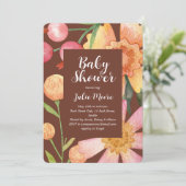 Invitation au Baby shower d'alimentation des fleur (Debout devant)