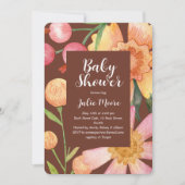 Invitation au Baby shower d'alimentation des fleur (Devant)