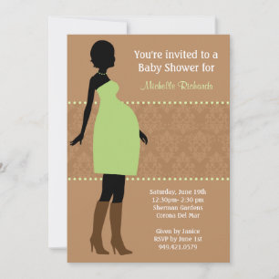 Invitation au Baby shower Damask moderne