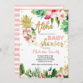 Invitation au baby shower d'ananas CACTUS tropical (Devant / Derrière)
