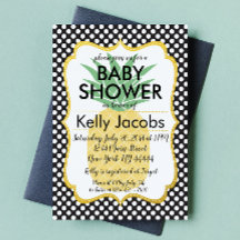 Invitation au Baby shower d'ananas Polkadot