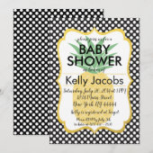 Invitation au Baby shower d'ananas Polkadot (Devant / Derrière)