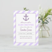 Invitation au Baby shower d'Ancres Purple Ahoy (Debout devant)