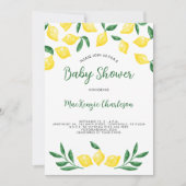 Invitation au Baby shower d'aquarelle de citron (Devant)