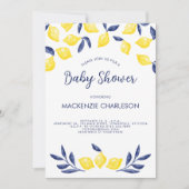 Invitation au Baby shower d'aquarelle de citron (Devant)