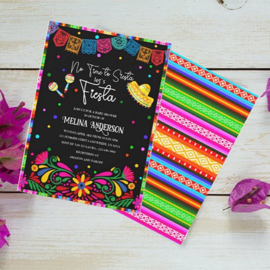 Invitation au baby shower d'aquarelle Fiesta