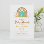 Invitation au Baby shower d'aquarelle Rainbow Boho (Debout devant)