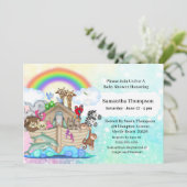 Invitation au Baby shower d'arche de Blue Noah (Debout devant)
