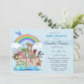 Invitation au Baby shower d'arche de Blue Noah (Debout devant)
