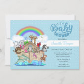 Invitation au Baby shower d'arche de Blue Noah (Devant)