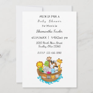 Invitation au Baby shower d'arche de Noah