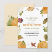 Invitation au Baby shower d'automne Citrouille (Devant / Derrière)