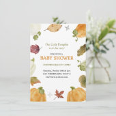 Invitation au Baby shower d'automne Citrouille (Debout devant)