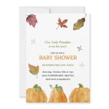 Invitation au Baby shower d'automne Citrouille