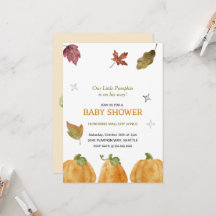 Invitation au Baby shower d'automne Citrouille