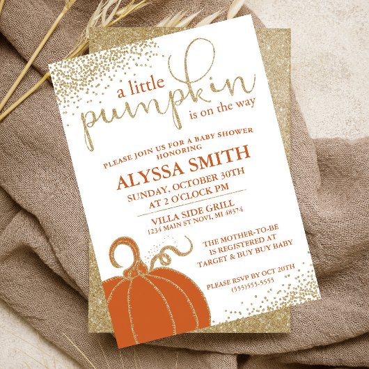 Invitation au Baby shower d'automne du petit Citro