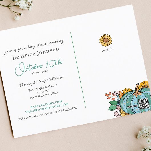 Invitation au Baby shower d'automne du petit Citro