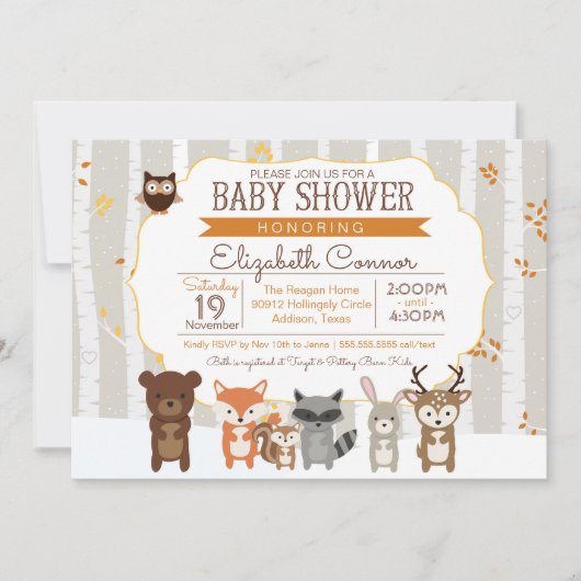 Invitation au Baby shower d'automne et d'hiver de  (Devant)