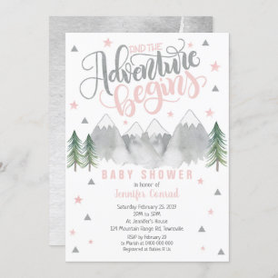 Invitation au Baby shower d'aventure pour filles