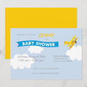 Invitation au Baby shower d'avion (Devant / Derrière)